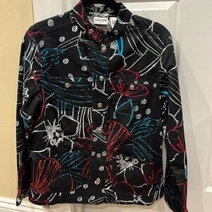 Chico’s black button front jacket style type